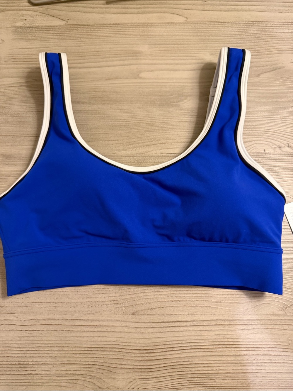 Athleta Royal Blue Sports Bra with White Trim